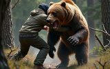 نبرد تن به تن خرس قهوه‌ای فارس با غول توسعه