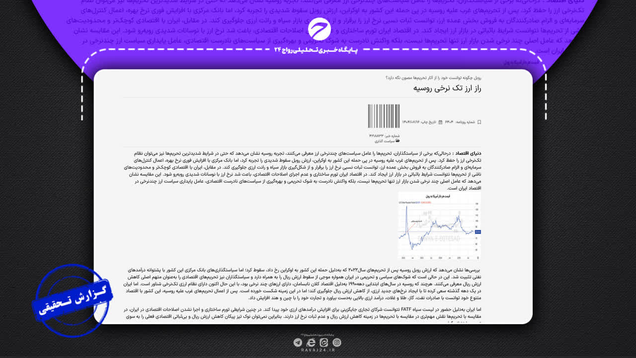 بررسی ادعای سقوط و تثبیت روبل روسیه پس از جنگ اوکراین