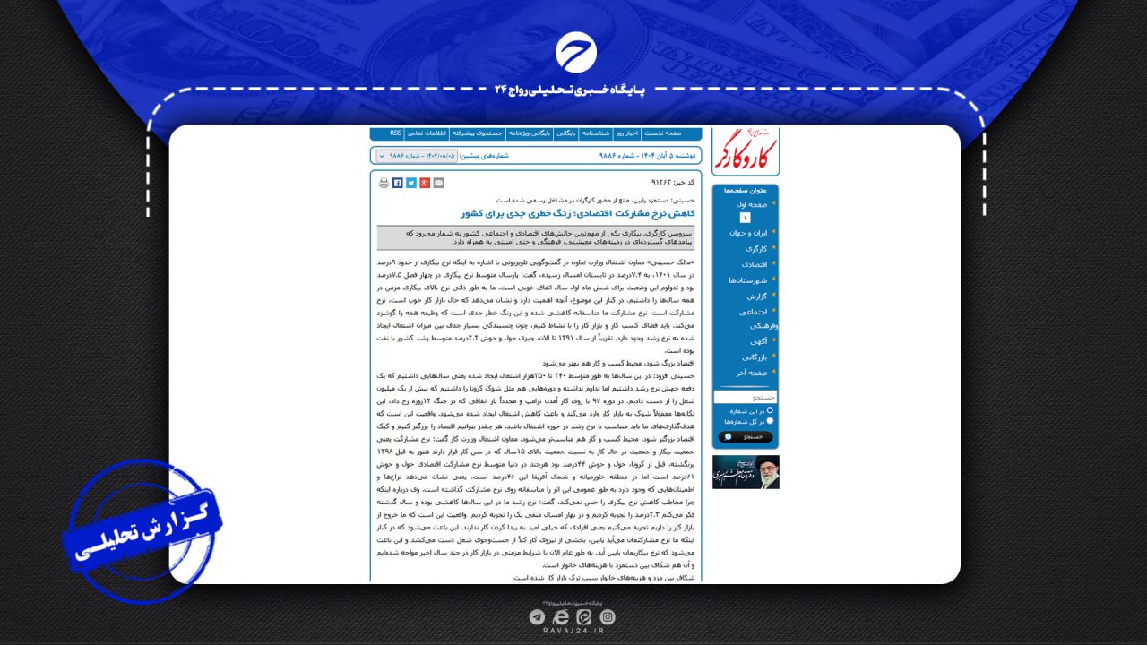 بررسی ادعاهای وزارت کار درباره اشتغال، رشد اقتصادی و تورم بررسی ادعاهای وزارت کار درباره اشتغال، رشد اقتصادی و تورم