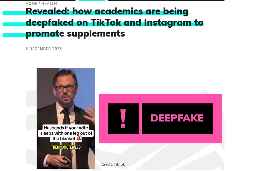 بررسی ادعای جعل هویت دانشگاهیان با دیپ‌فیک برای تبلیغ مکمل‌ها