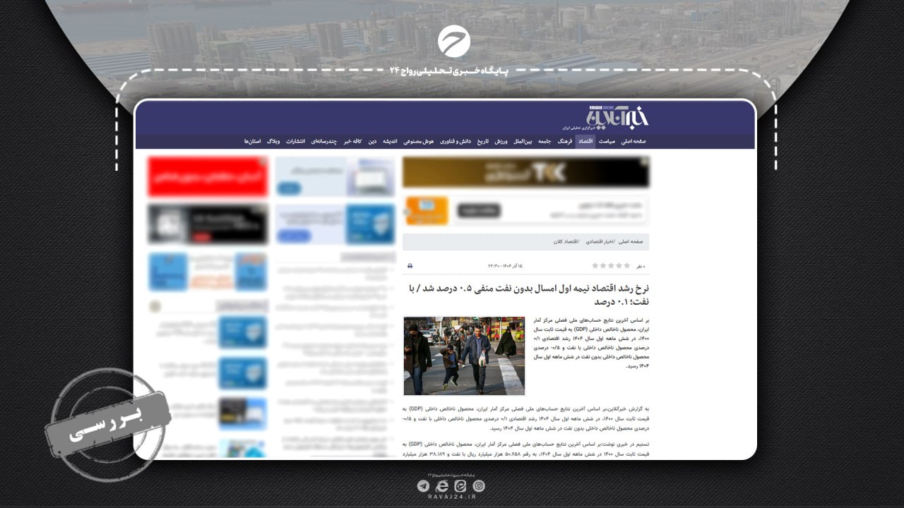 بررسی رشد اقتصادی ششماهه ۱۴۰۴ بررسی رشد اقتصادی ششماهه ۱۴۰۴