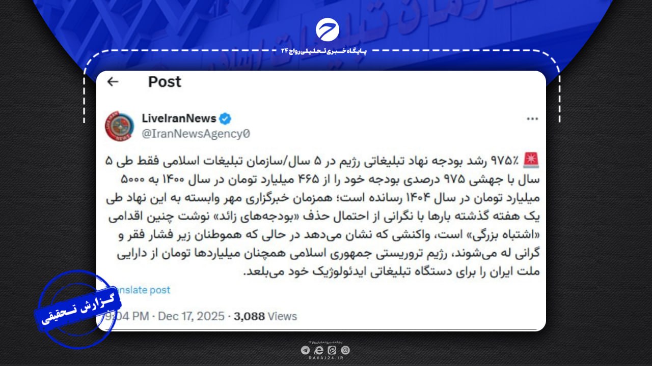 ادعای رشد ۹۷۵ درصدی بودجه سازمان تبلیغات